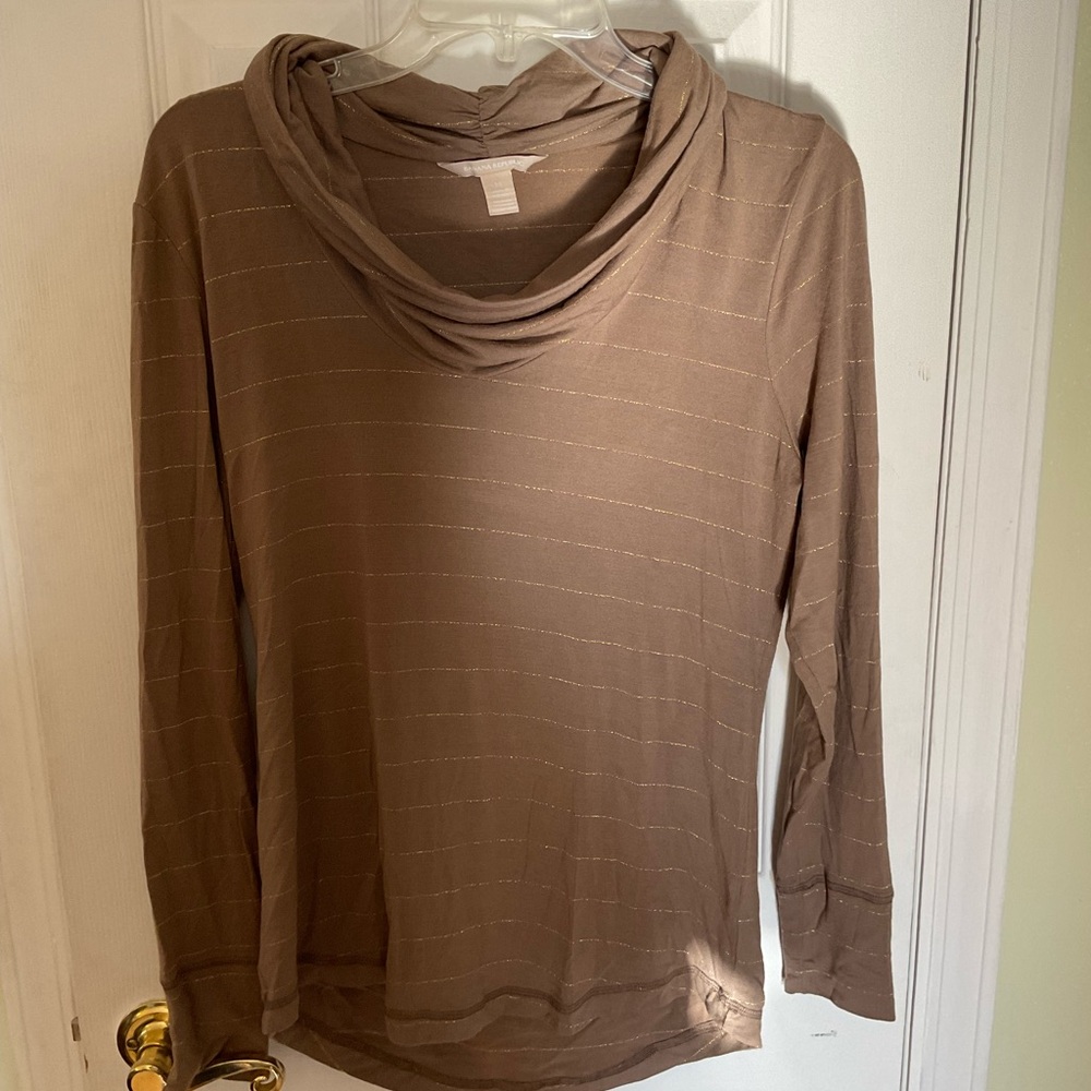 Banana Republic Taupe Cowl Neck Sweater